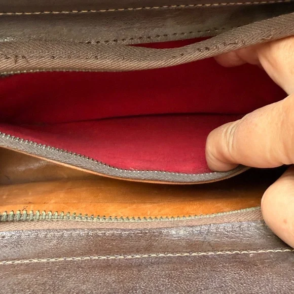 Vintage Mexican Tooled Leather Purse Mayan Calendar and Flowers - Picture 7 of 12